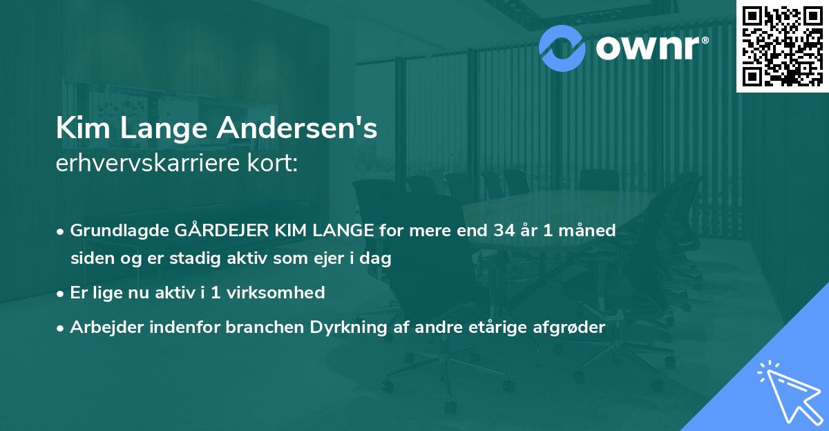 Kim Lange Andersen's erhvervskarriere kort