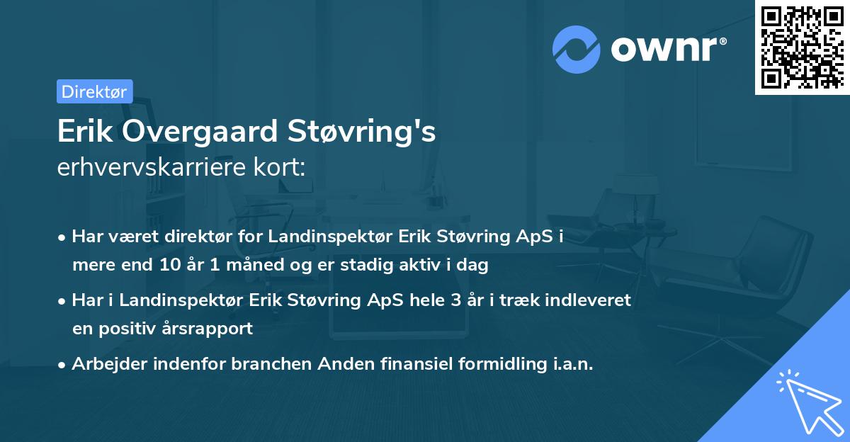 Erik Overgaard Støvring's erhvervskarriere kort
