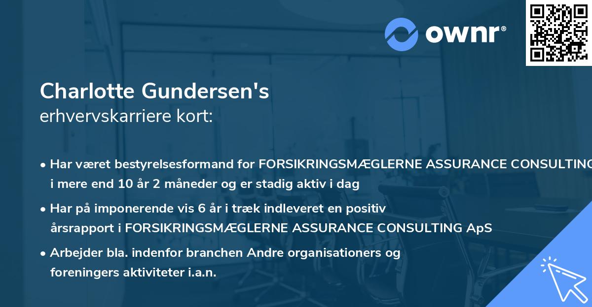 Charlotte Gundersen's erhvervskarriere kort