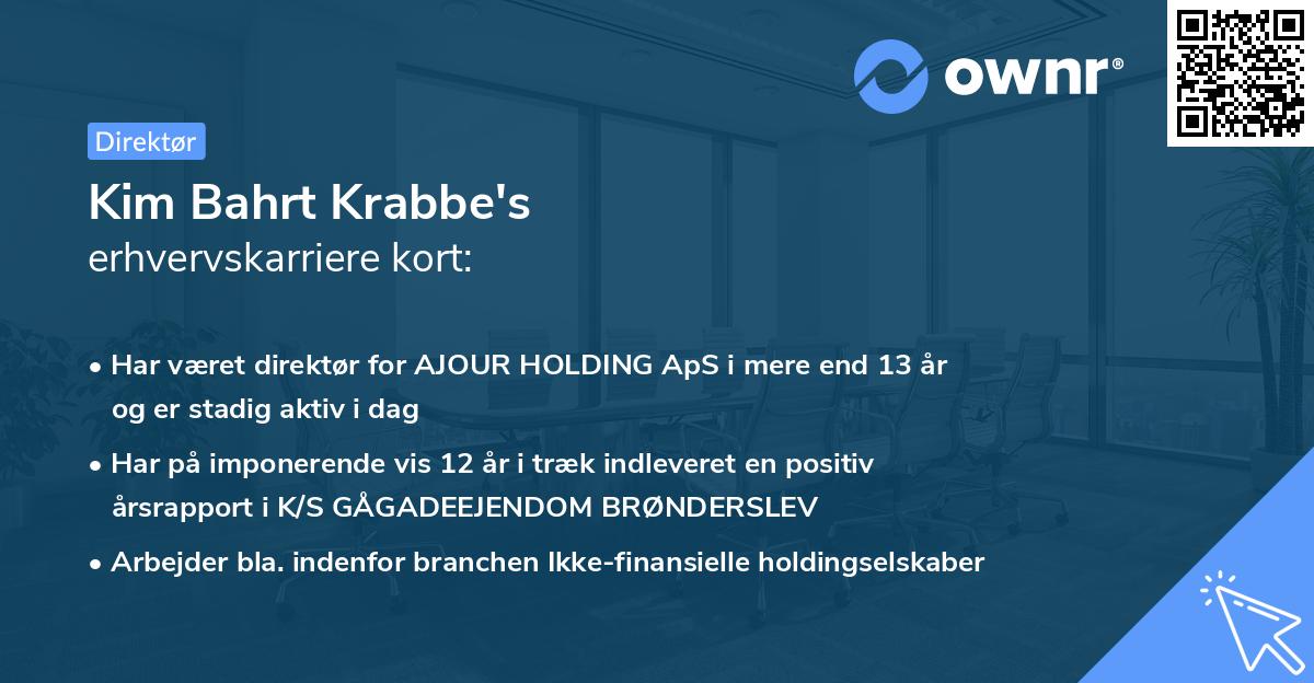 Kim Bahrt Krabbe's erhvervskarriere kort