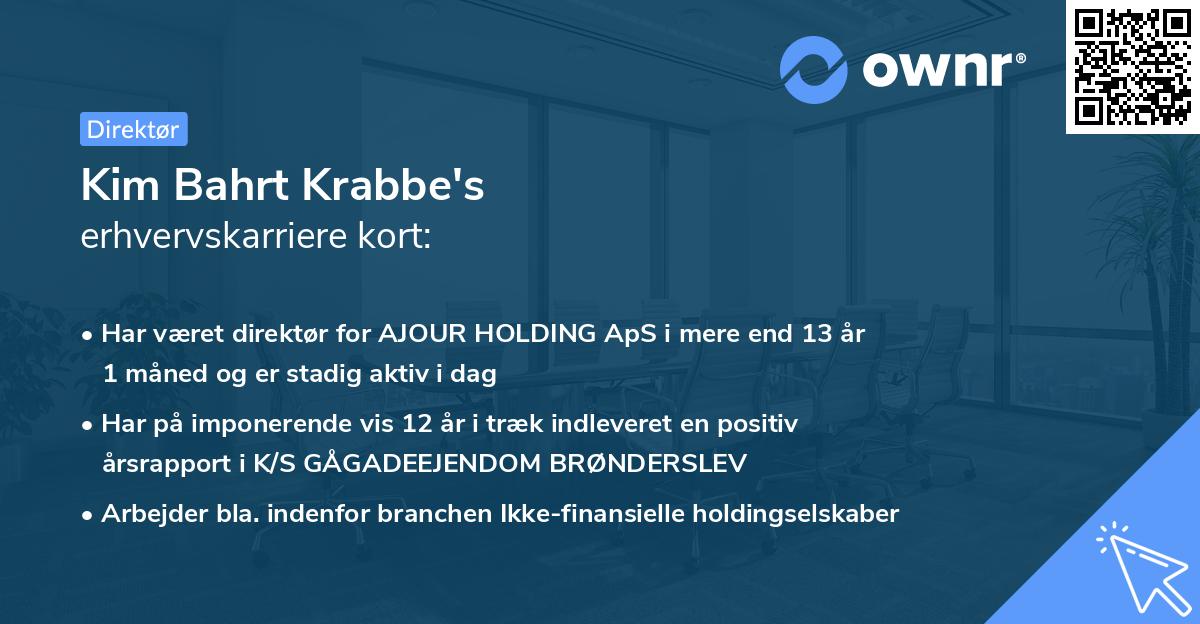 Kim Bahrt Krabbe's erhvervskarriere kort