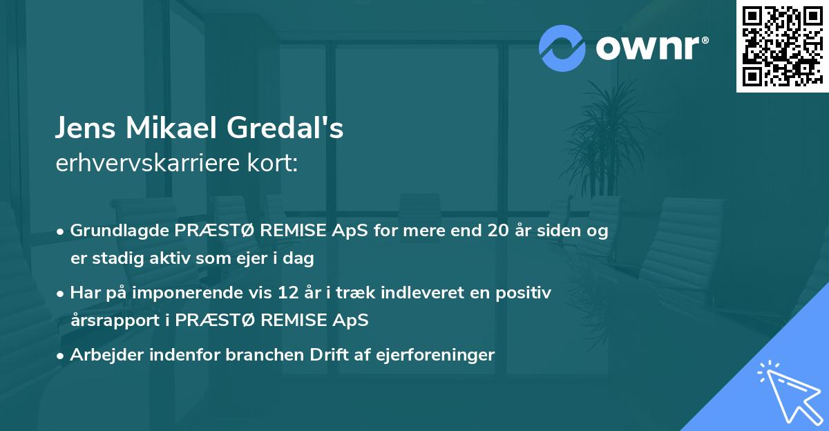 Jens Mikael Gredal's erhvervskarriere kort