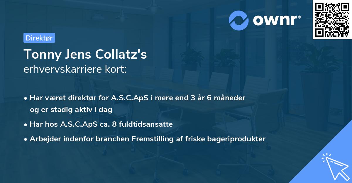 Tonny Jens Collatz's erhvervskarriere kort