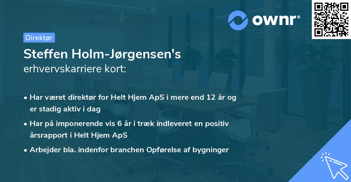 Steffen Holm-Jørgensen's erhvervskarriere kort