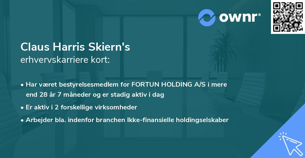 Claus Harris Skiern's erhvervskarriere kort