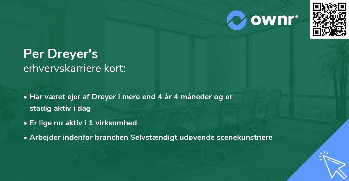 Per Dreyer's erhvervskarriere kort