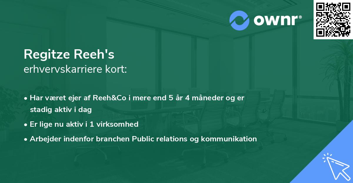 Regitze Reeh's erhvervskarriere kort