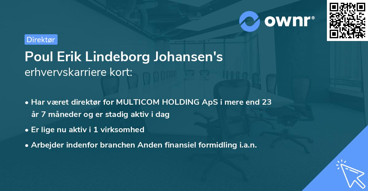 Poul Erik Lindeborg Johansen's erhvervskarriere kort