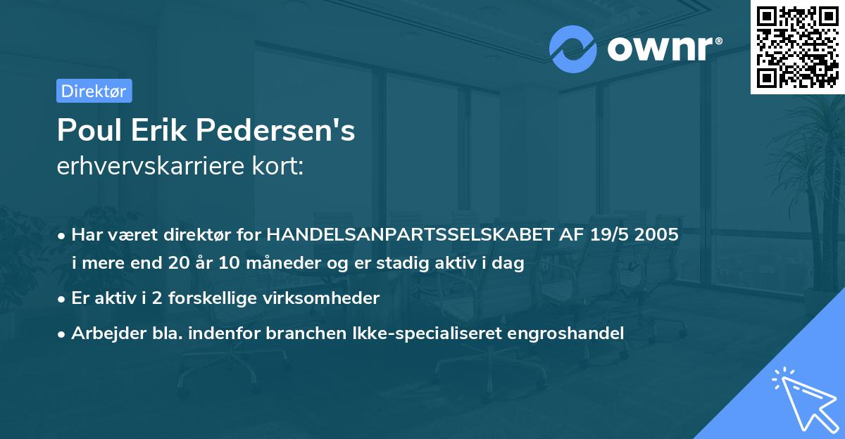 Poul Erik Pedersen's erhvervskarriere kort