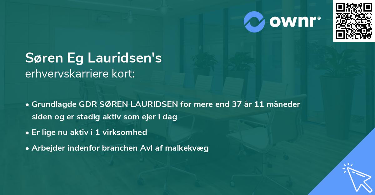 Søren Eg Lauridsen's erhvervskarriere kort
