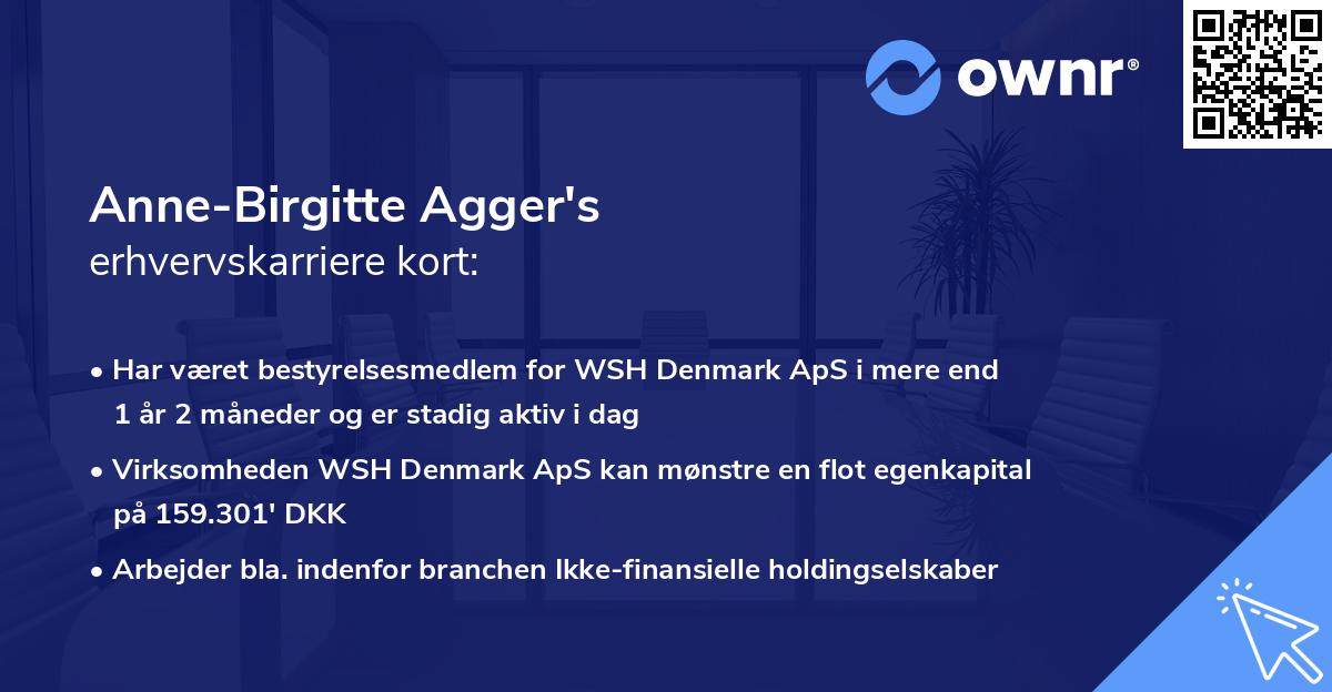 Anne-Birgitte Agger's erhvervskarriere kort