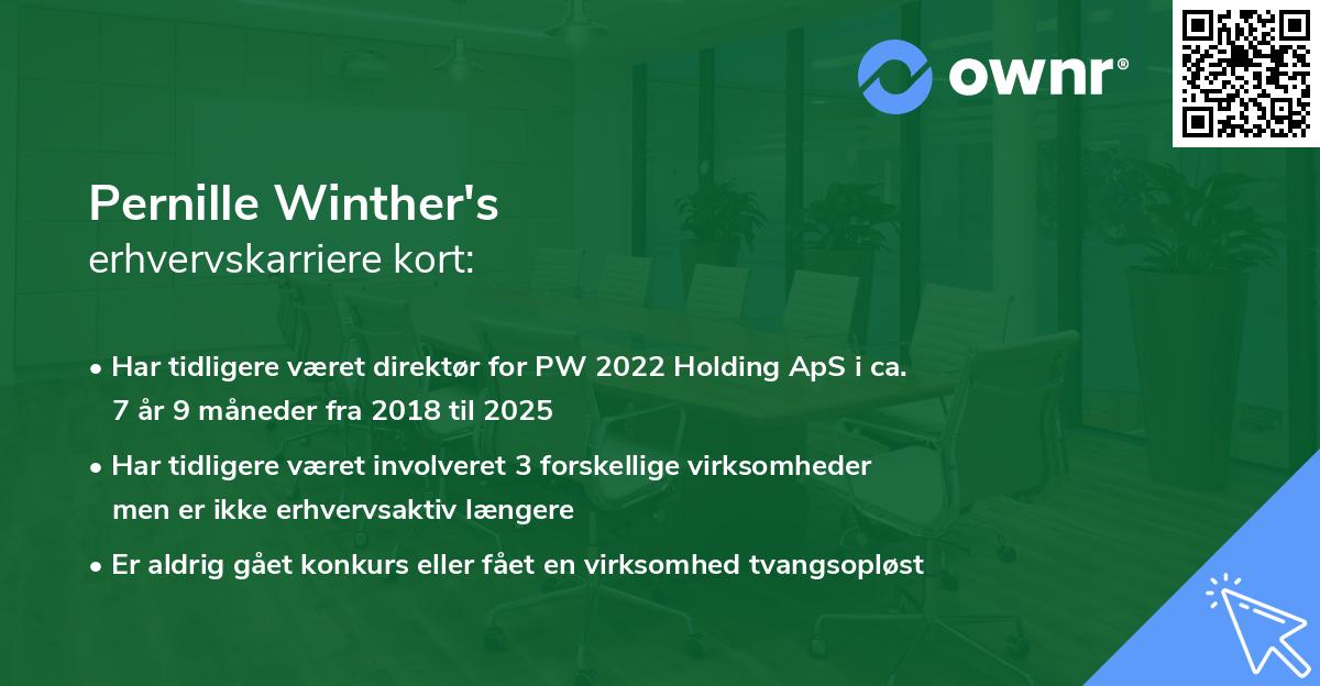 Pernille Winther's erhvervskarriere kort