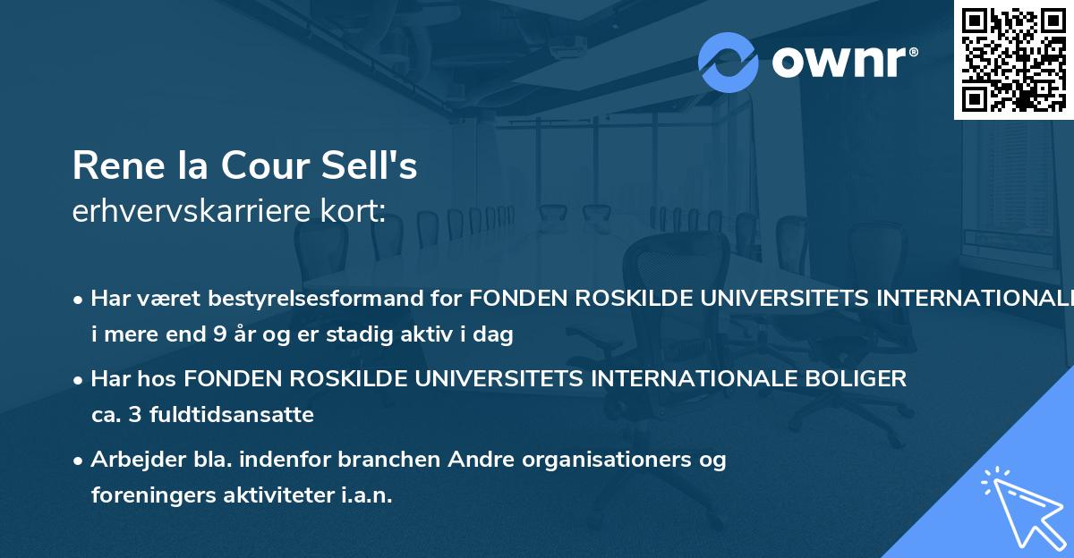 Rene la Cour Sell's erhvervskarriere kort