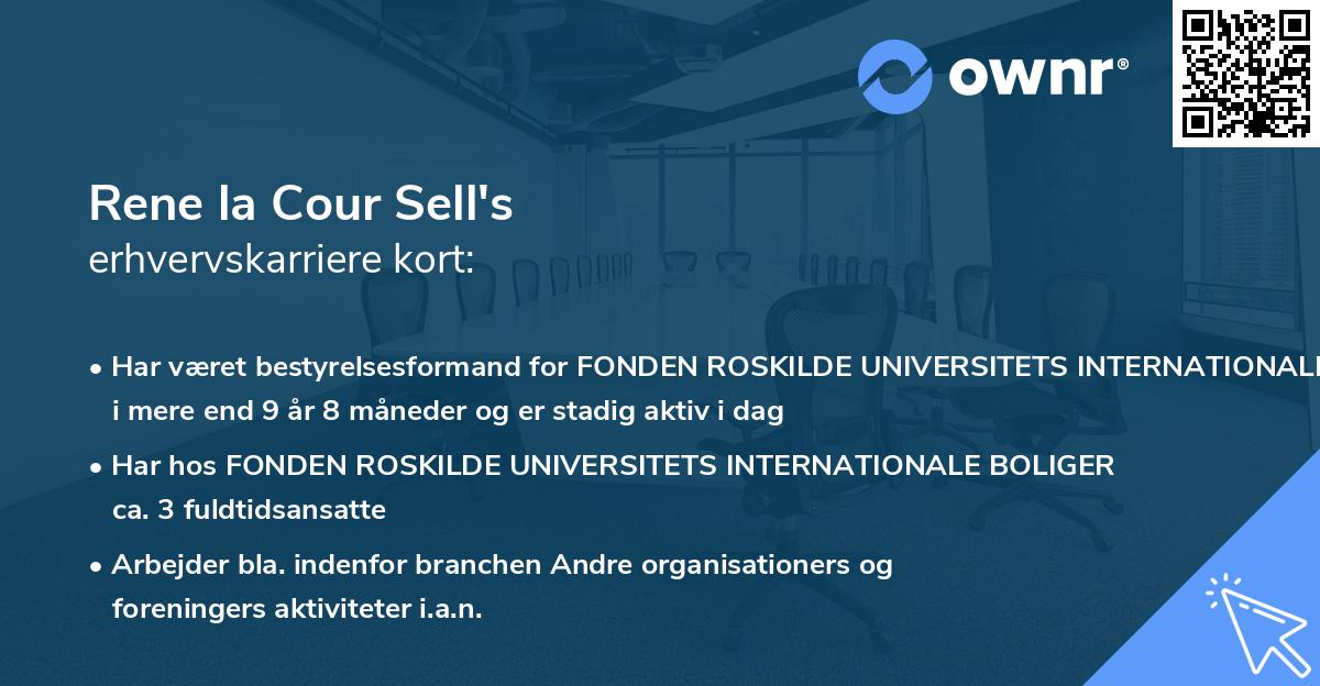 Rene la Cour Sell's erhvervskarriere kort