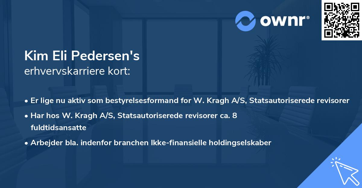 Kim Eli Pedersen's erhvervskarriere kort