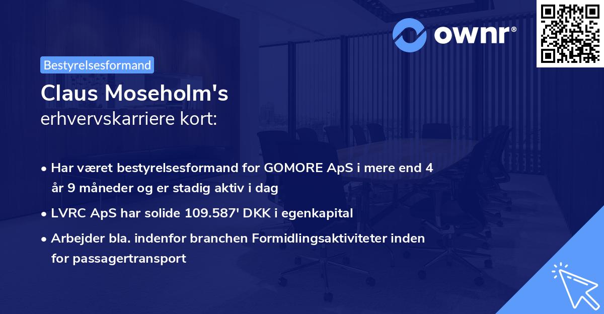 Claus Moseholm's erhvervskarriere kort