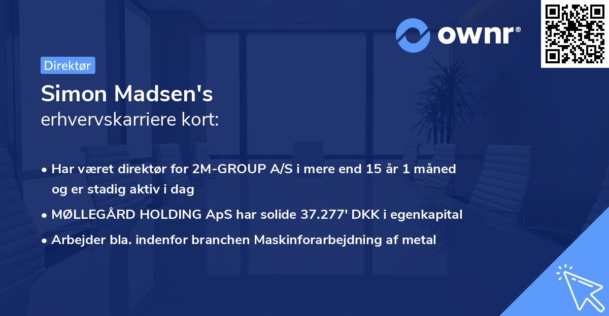 Simon Madsen's erhvervskarriere kort