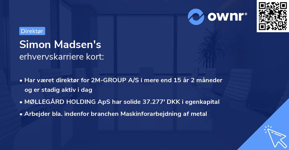 Simon Madsen's erhvervskarriere kort