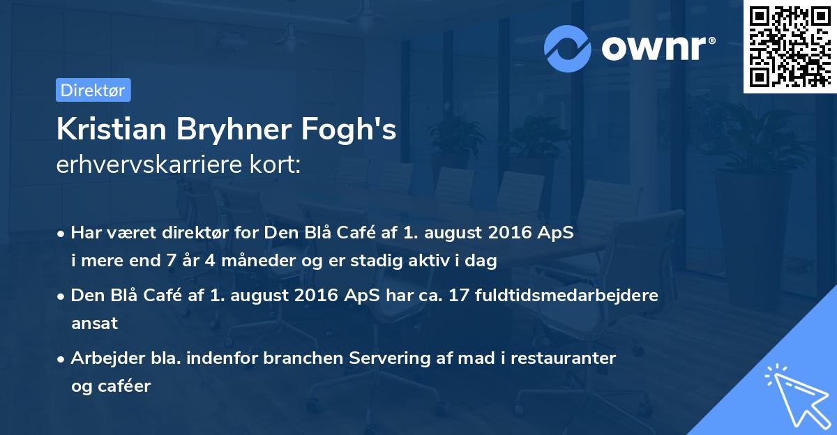 Kristian Bryhner Fogh's erhvervskarriere kort