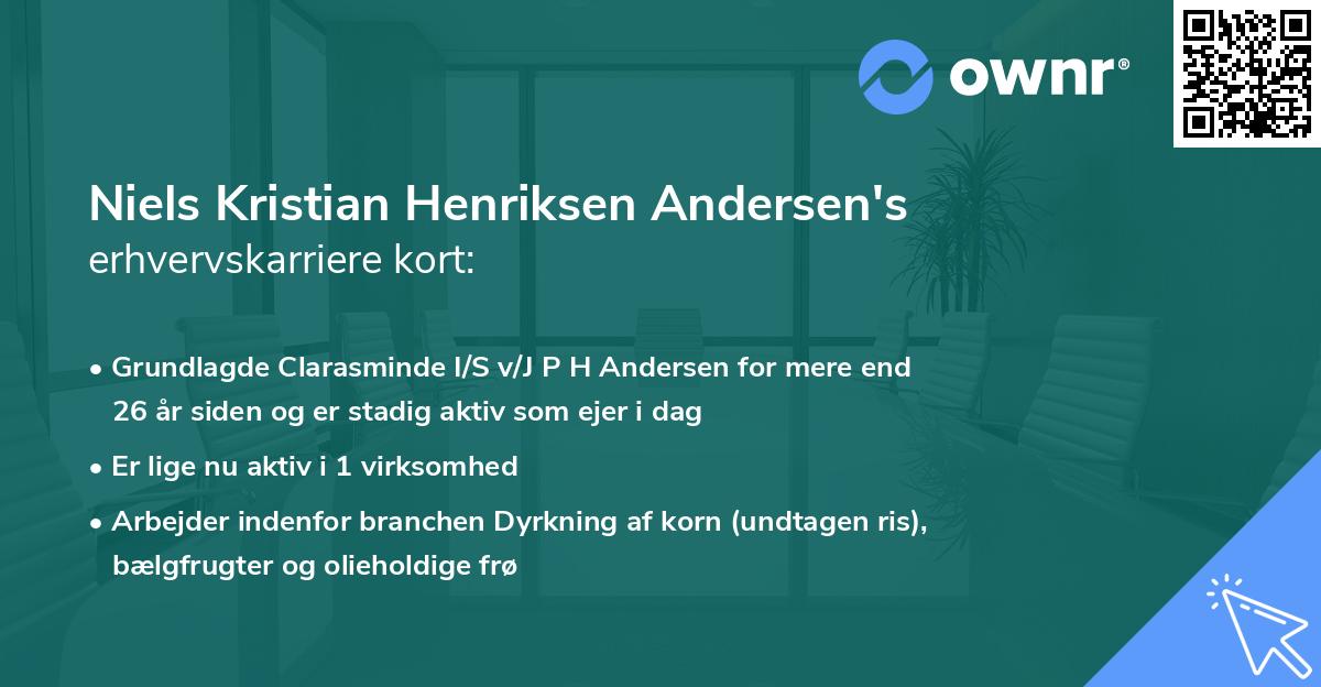 Niels Kristian Henriksen Andersen's erhvervskarriere kort