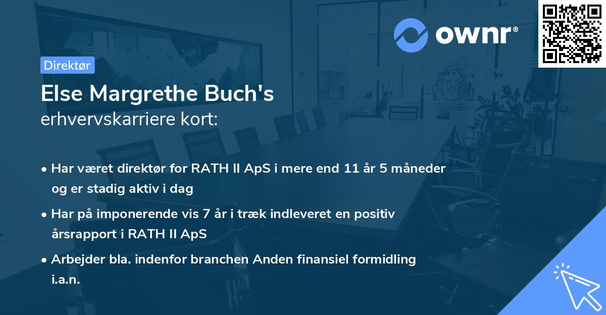 Else Margrethe Buch's erhvervskarriere kort