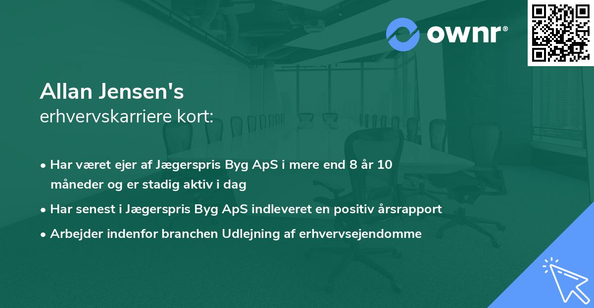 Allan Jensen's erhvervskarriere kort
