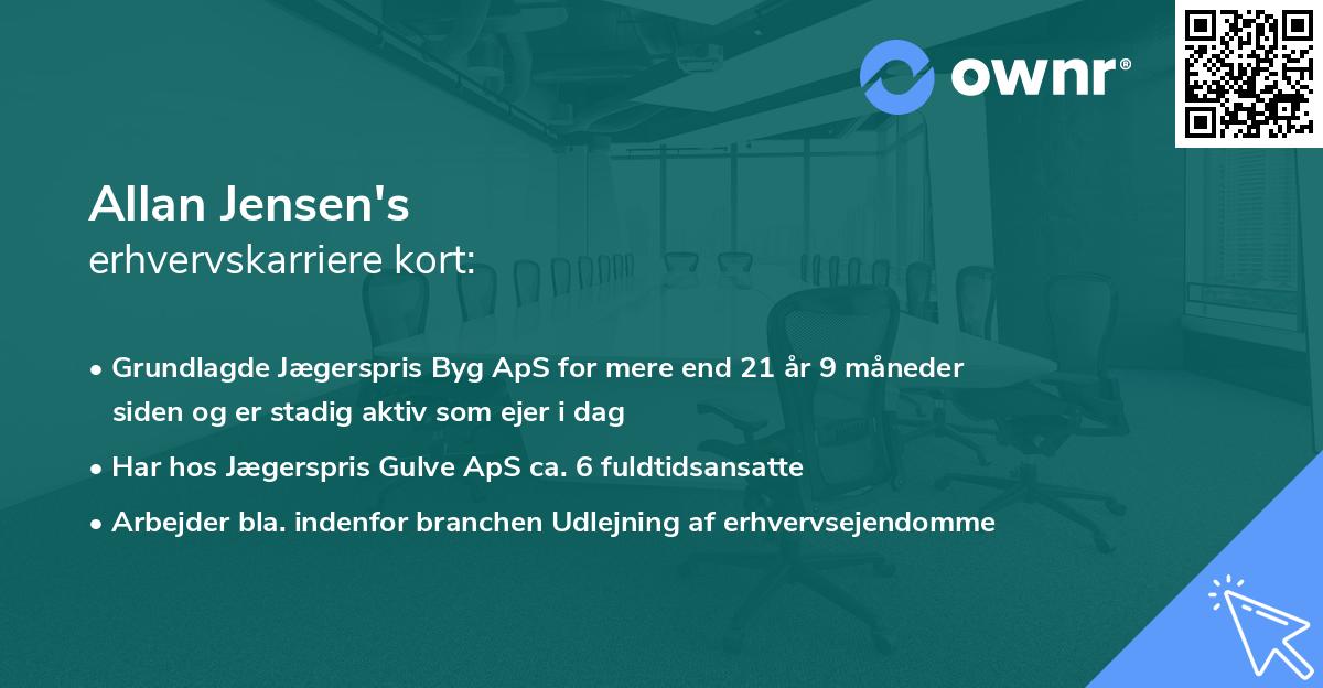 Allan Jensen's erhvervskarriere kort