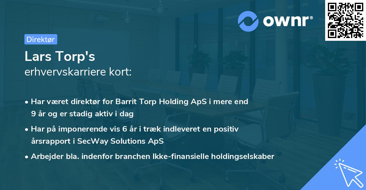 Lars Torp's erhvervskarriere kort