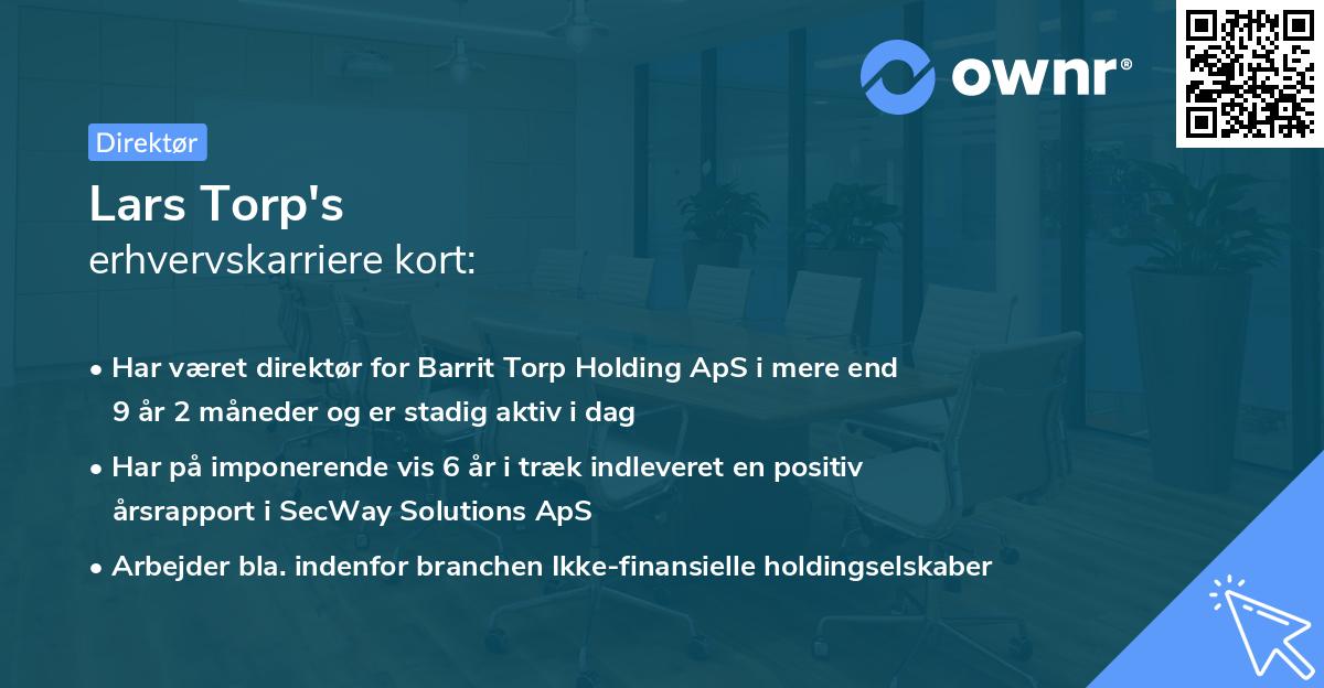 Lars Torp's erhvervskarriere kort
