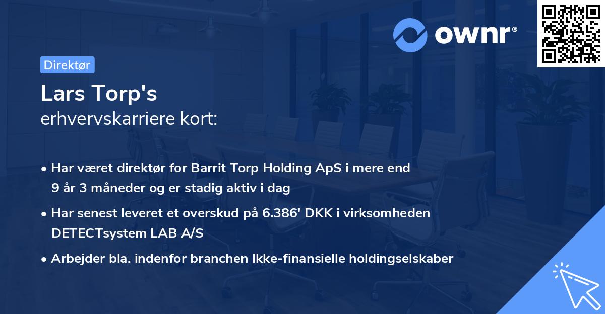 Lars Torp's erhvervskarriere kort