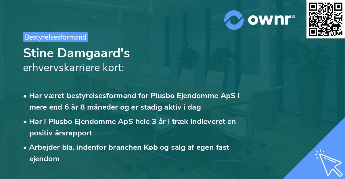 Stine Damgaard's erhvervskarriere kort