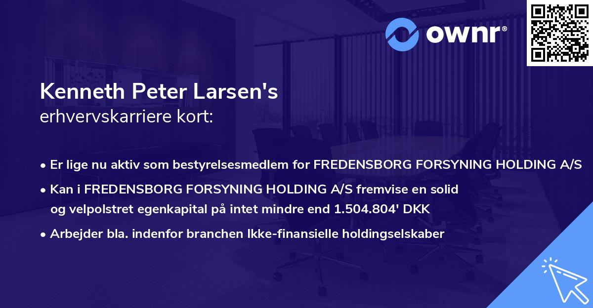 Kenneth Peter Larsen's erhvervskarriere kort