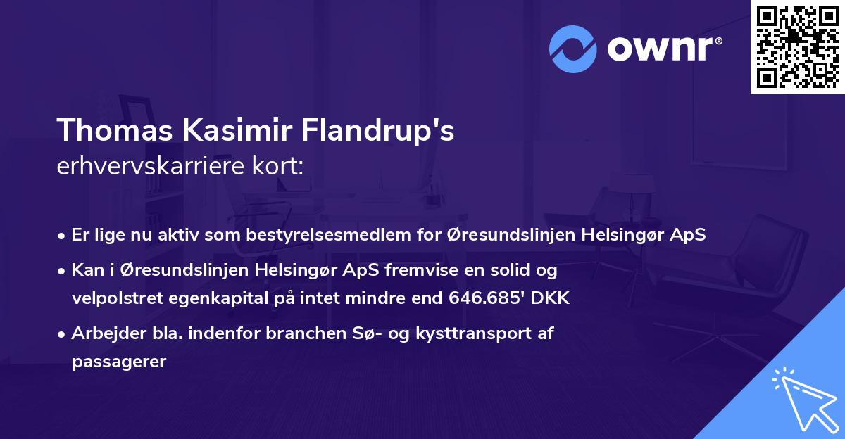Thomas Kasimir Flandrup's erhvervskarriere kort