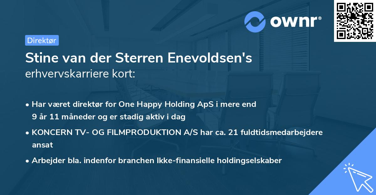 Stine van der Sterren Enevoldsen's erhvervskarriere kort