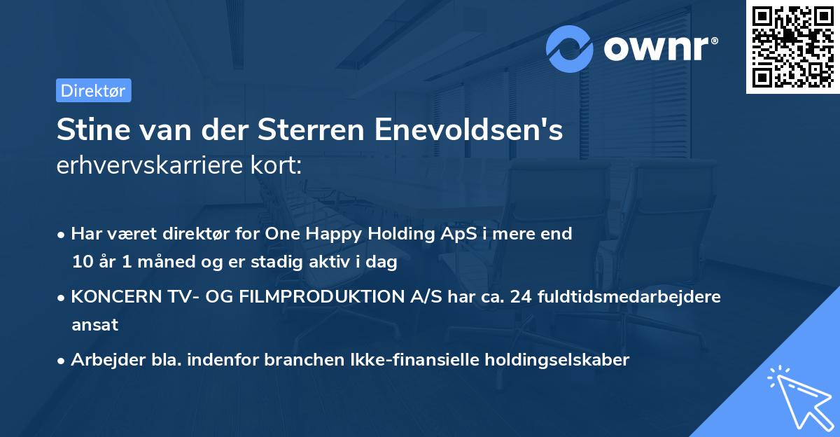 Stine van der Sterren Enevoldsen's erhvervskarriere kort