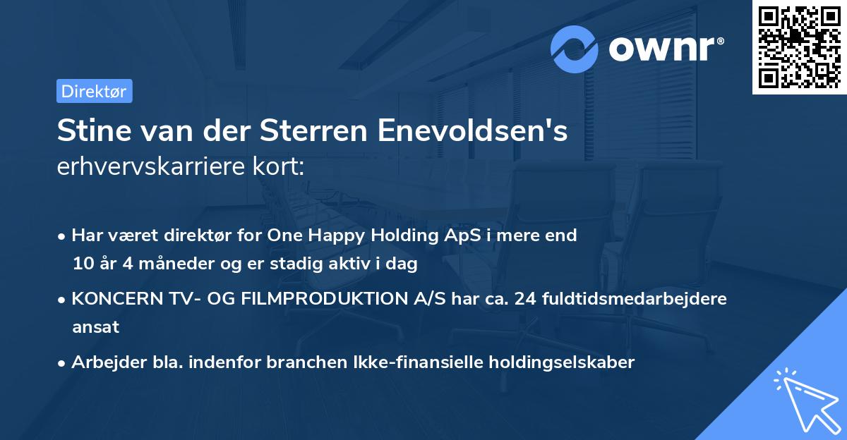Stine van der Sterren Enevoldsen's erhvervskarriere kort