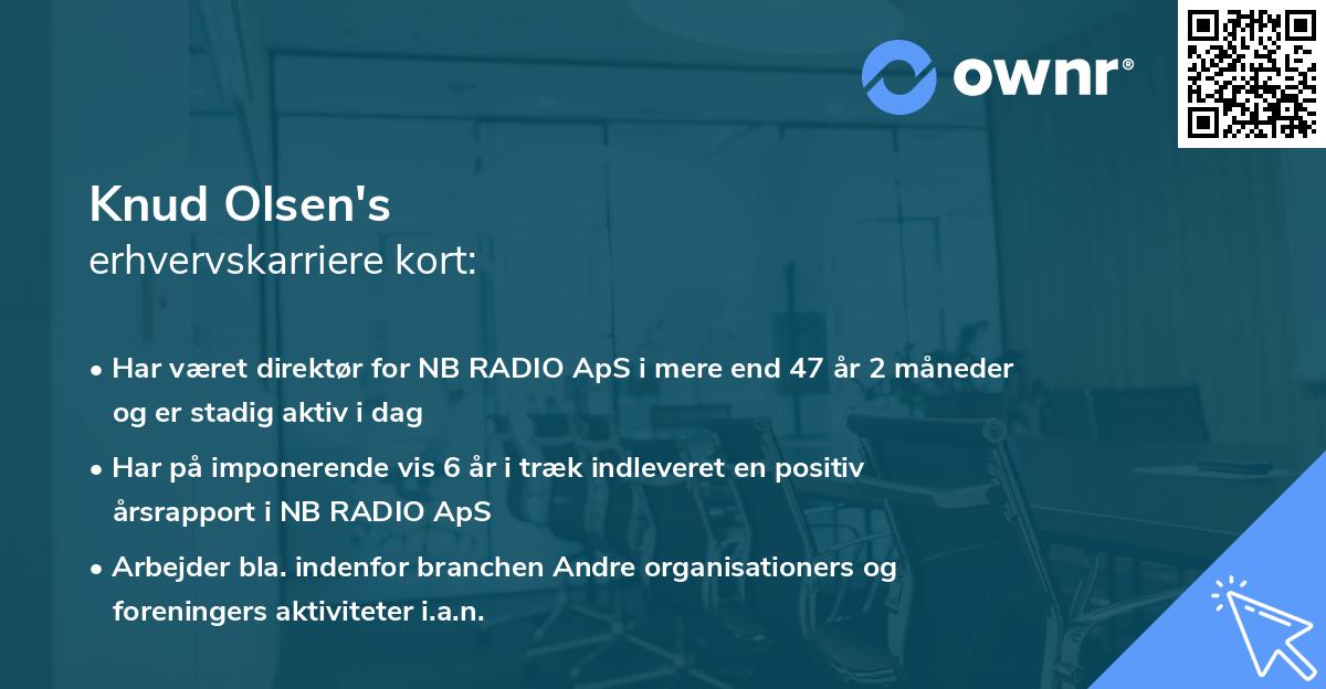 Knud Olsen's erhvervskarriere kort