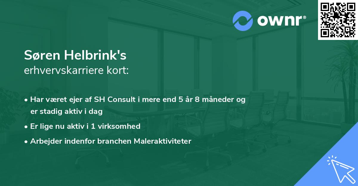 Søren Helbrink's erhvervskarriere kort