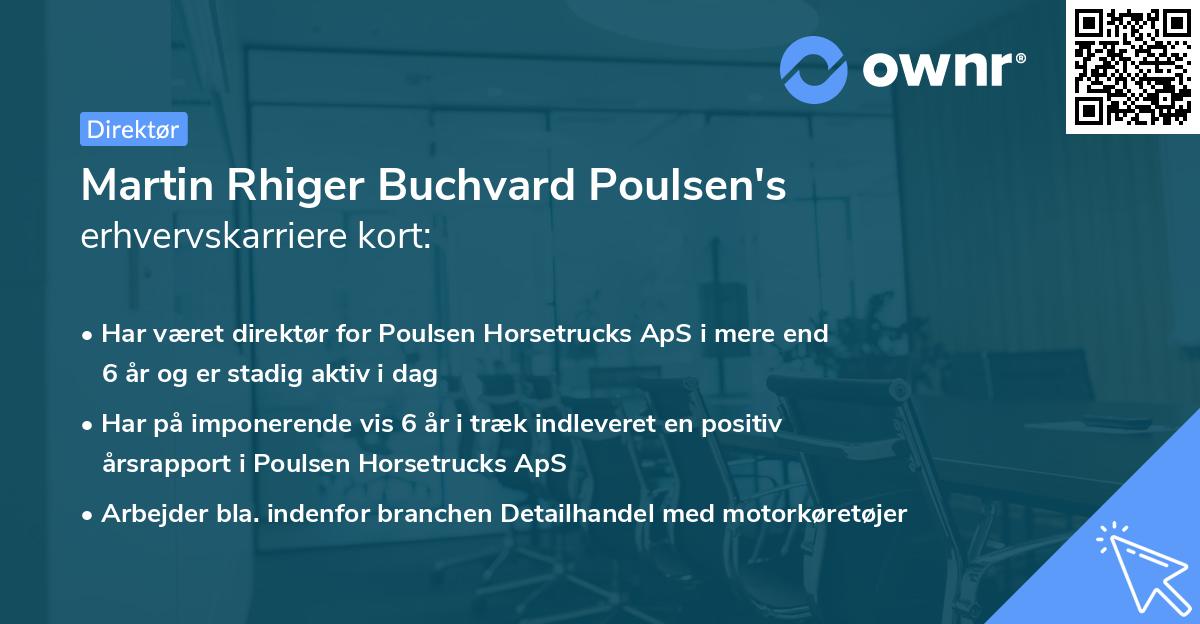 Martin Rhiger Buchvard Poulsen's erhvervskarriere kort