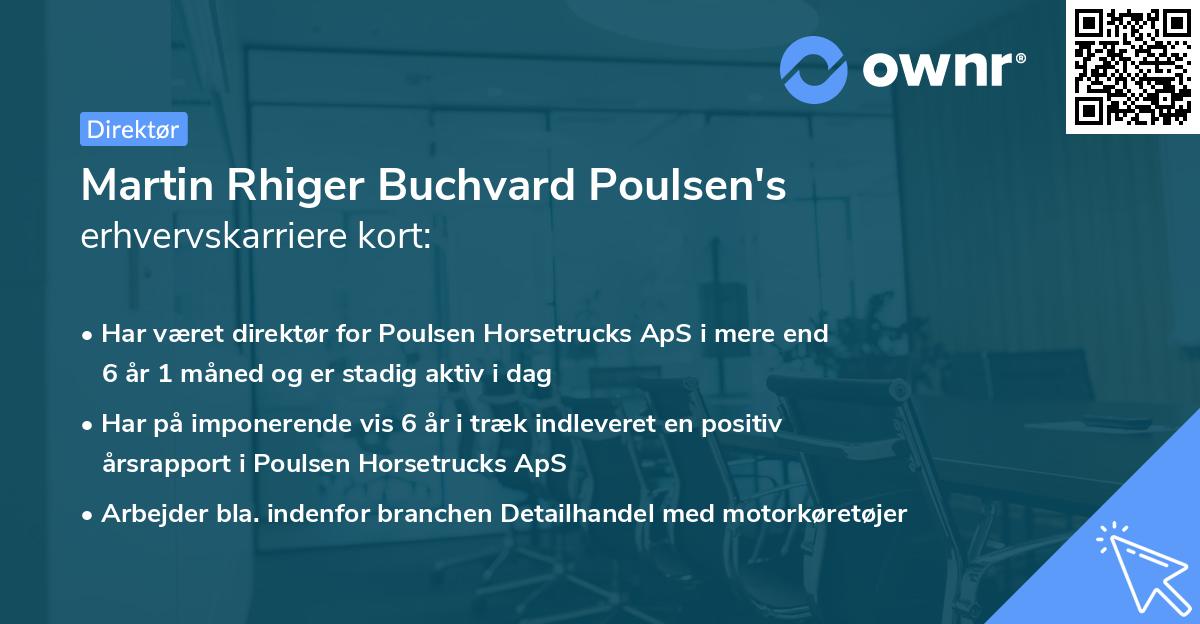 Martin Rhiger Buchvard Poulsen's erhvervskarriere kort