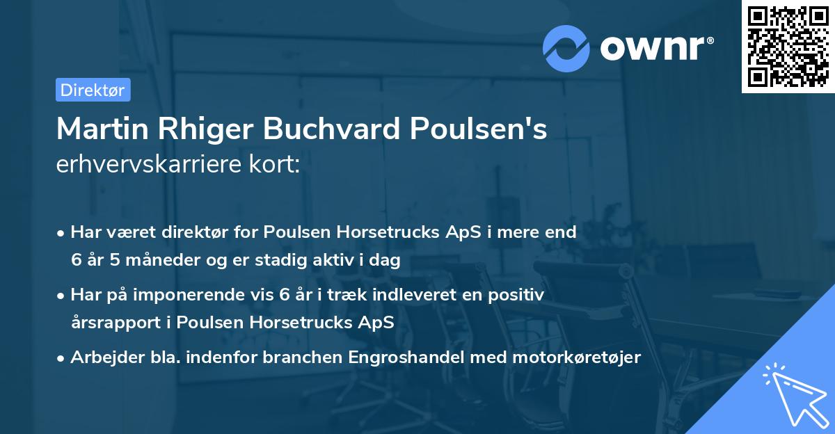 Martin Rhiger Buchvard Poulsen's erhvervskarriere kort
