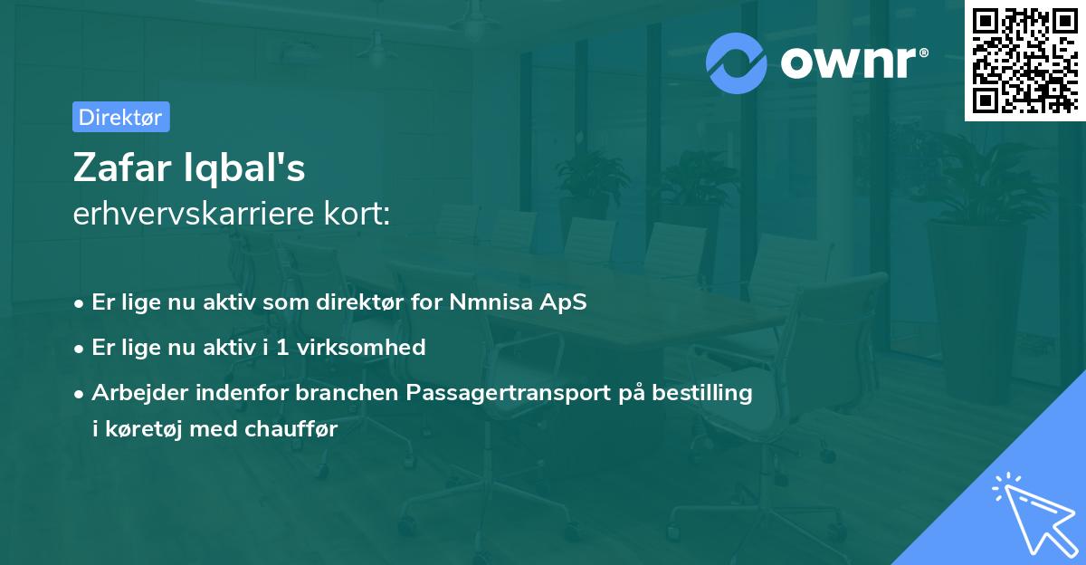 Zafar Iqbal's erhvervskarriere kort