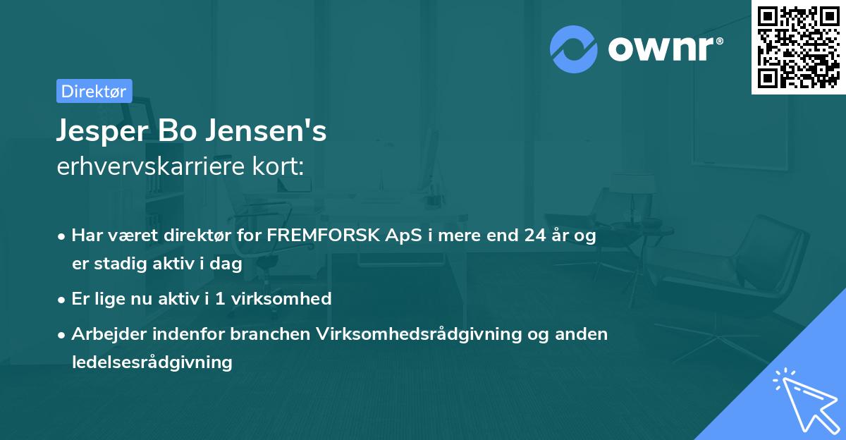 Jesper Bo Jensen's erhvervskarriere kort