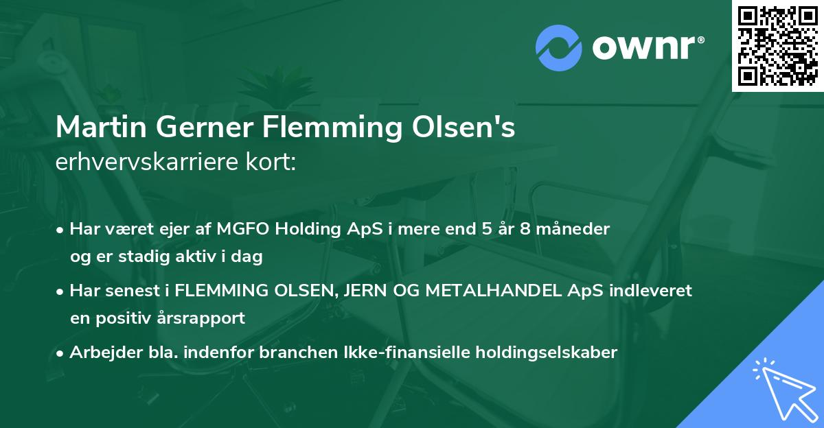 Martin Gerner Flemming Olsen's erhvervskarriere kort