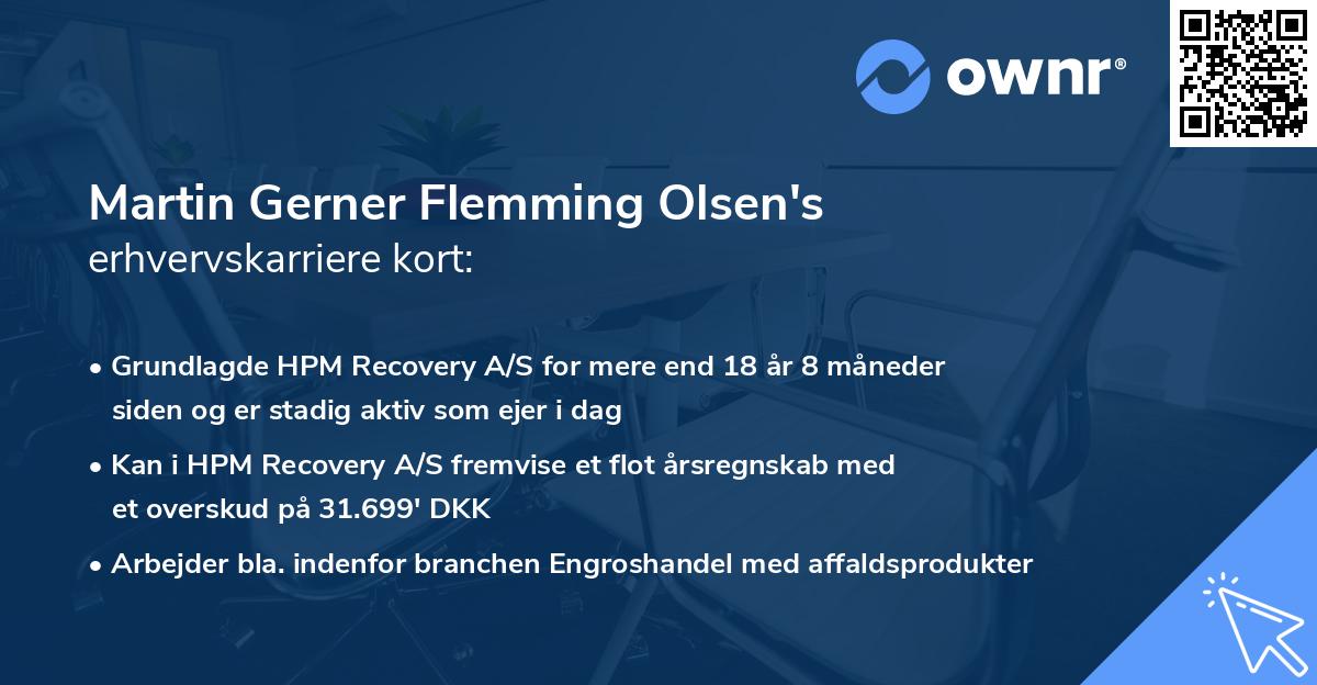 Martin Gerner Flemming Olsen's erhvervskarriere kort