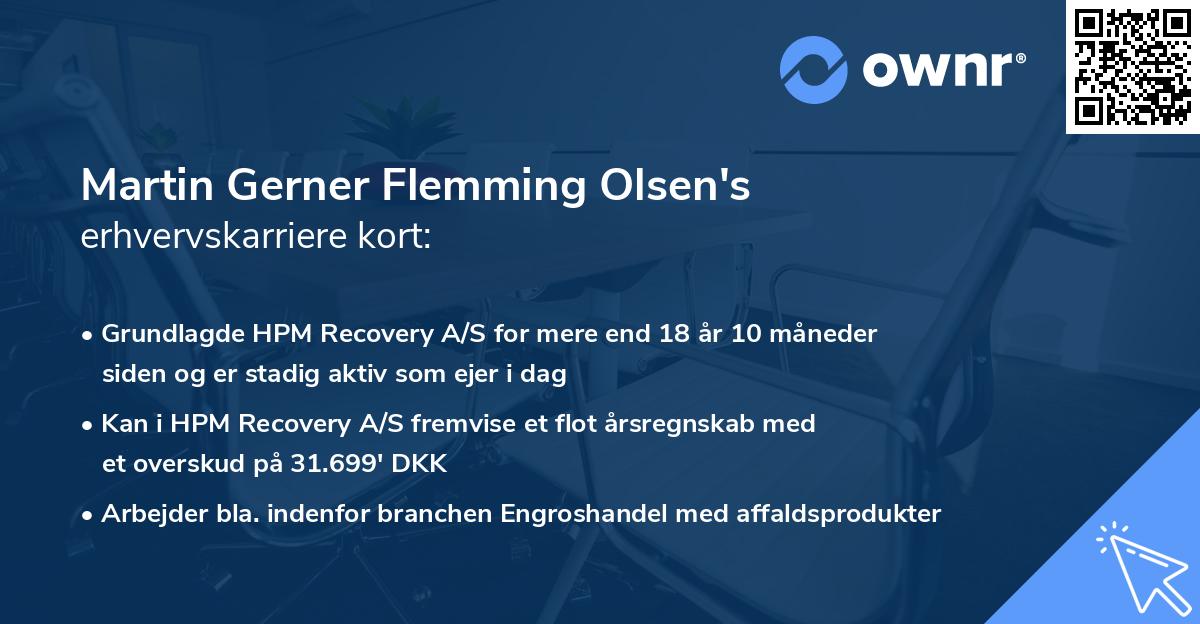 Martin Gerner Flemming Olsen's erhvervskarriere kort