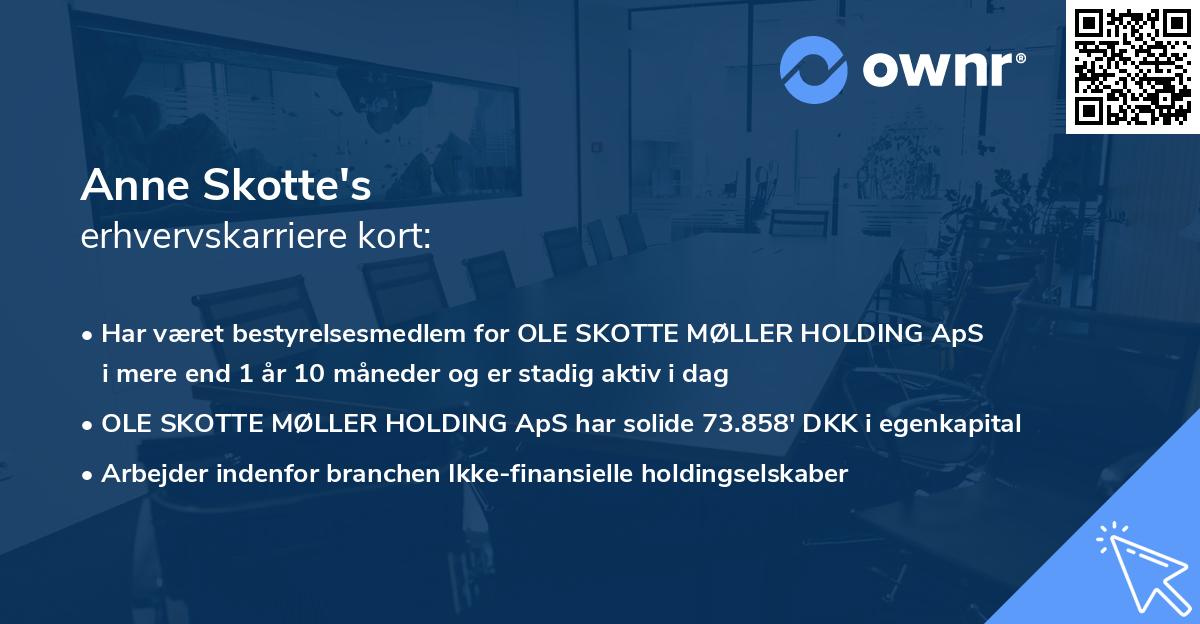 Anne Skotte's erhvervskarriere kort