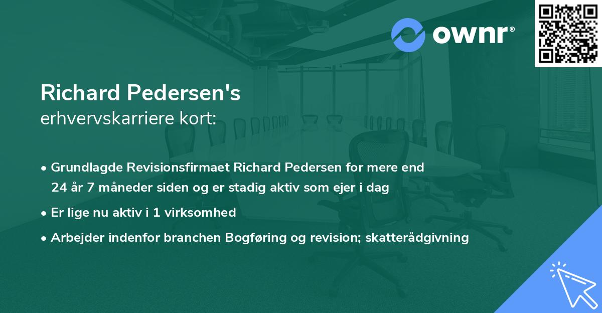 Richard Pedersen's erhvervskarriere kort