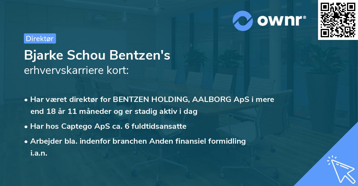 Bjarke Schou Bentzen's erhvervskarriere kort