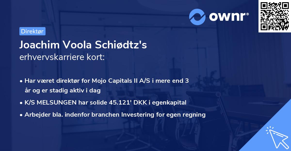 Joachim Voola Schiødtz's erhvervskarriere kort